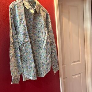 Cherokee Floral Button Down Shirt - Multicolor